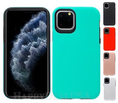 For Apple iPhone 11 Pro - Shockproof Armor Grip Cover Case w/Aluminum Button 