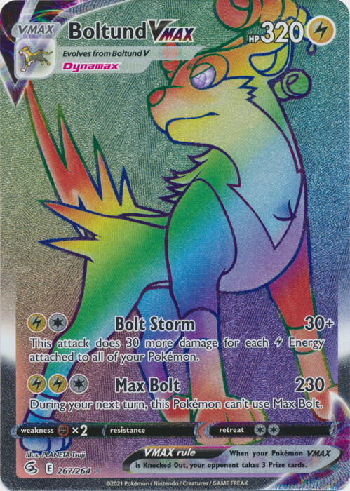 Boltund VMAX (Hyper Rare) - 267/264 Secret Rare Fusion Strike NM Pokemon TCG