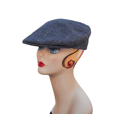Vintage Alexanders of Scotland Pure Lambswool Newsboys Cap Tweed Herringbone Vintage Alexanders of Scotland Pure LambswoodlNewsboys Cap  main image 3
