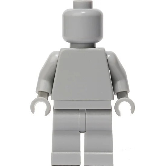 Figurine Monochrome Light Bluish Gray LEGO, personnage gris clair pour décoration de bureau zen