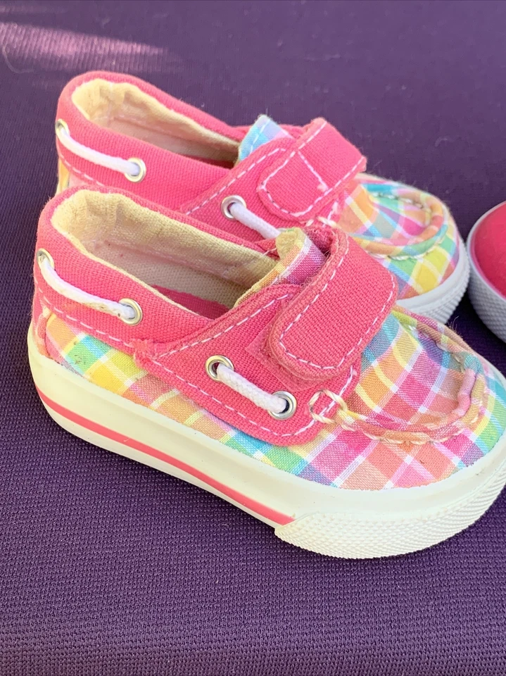 Tenis TEENY TOES a Cuadros Top Sider + Aleta Azul Baby Breeze Boat Talla 1 ❤️sj8m7 Foto 4 de 4