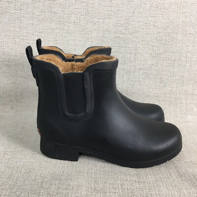 Chooka Rain Boots Womens Delridge Chelsea Black Pull ON
