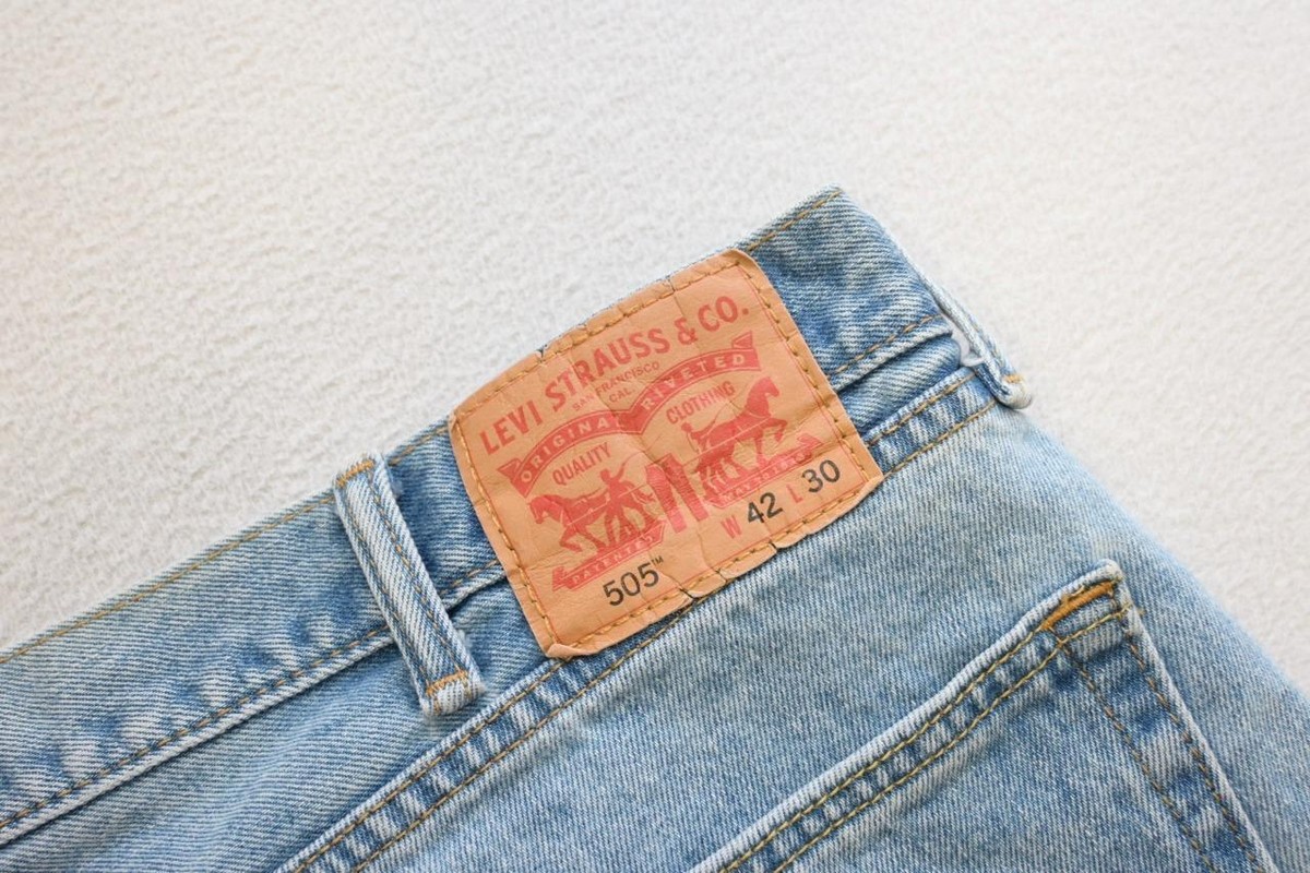 Levi's 505 Regular Fit Straight Blue Rugged Denim Jeans Mens Size