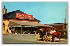 New Orleans, LA Louisiana, The Cafe Du Monde Coffee, Vintage Chrome Postcard 