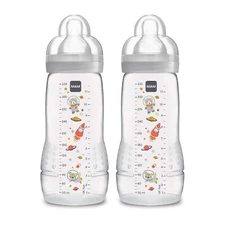  Easy Active Bottle 11 Oz (2-Count), Fast Flow Bottles, 4+ Month, Unisex, Gra