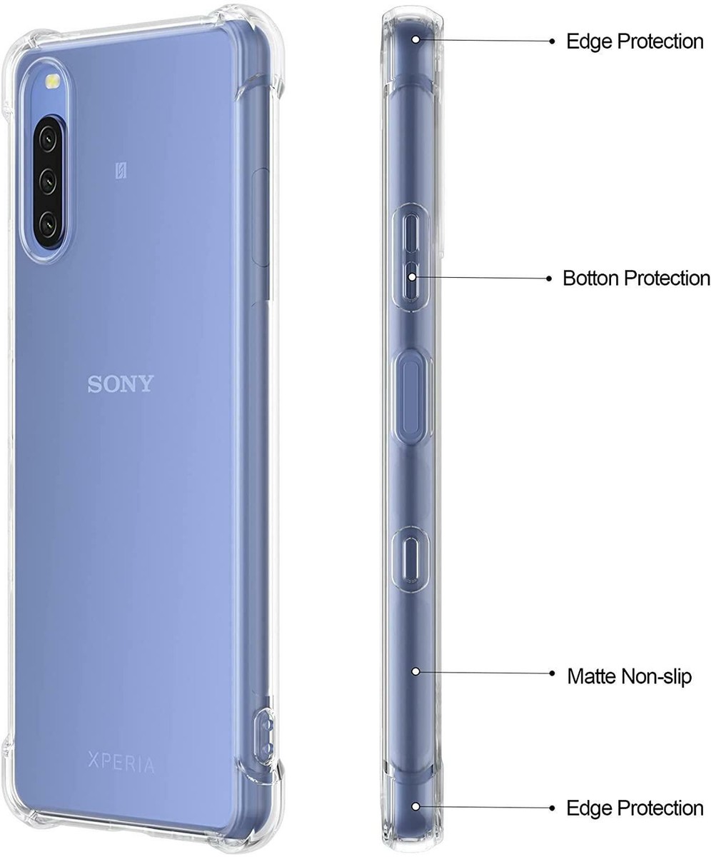 Vetro Temperato Xperia 10 Iii Custodia Per Sony Xperia 10 III - Cover In Silicone Sottile Antishock Pellicola Temperata Inclusa Custodia Pixfab - Foto 3