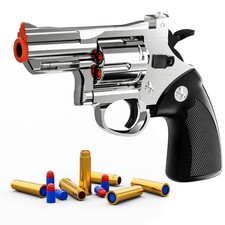 Toy Guns for Boys, Soft Bullet Revolver Blaster, Can fire Sponge Small, White