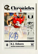 2020 Panini Chronicles K.J. Osborn AUTO RC Hurricanes, Vikings Rookie!