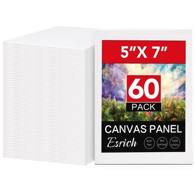 ESRICH 5x7 Small Canvases for Painting, 60 Pack 5*7in 60pack, 60pack