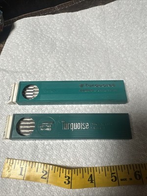 VINTAGE MECHANICAL PENCIL  BEROL TURQUOISE EAGLE DRAWING LEADS 2H  HB Set Of 2