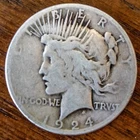 1924 Peace Dollar $1 Silver Coin Philadelphia Business Strike