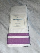 Pottery Barn Kids Crib Toddler Bedding Harper Bed Skirt White  Purple 16  Drop