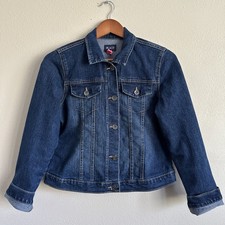 The Children's Place Girls' Denim Jacket Blue Size XXL 16 Casual Short Dark Wash