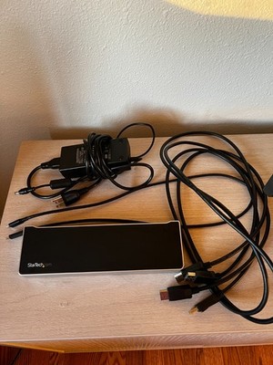 StarTech 4K USB-C Triple Monitor Docking Station, charger & cables DK30CH2DPPD