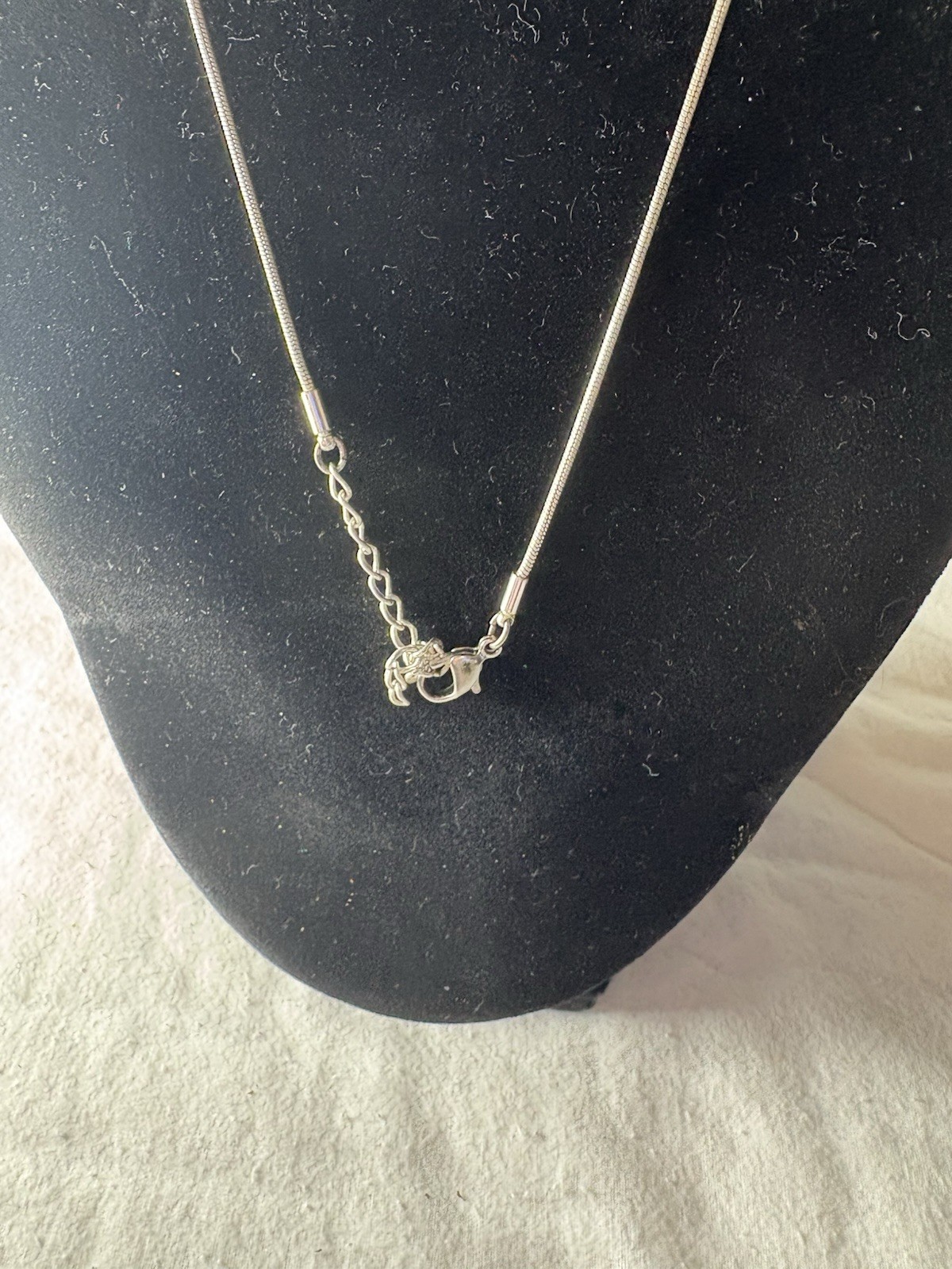 Pendant Necklace with Rectangular Blue Insert wit… - image 16