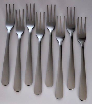 8 Cocktail Appetizer Seafood Forks Stainless Windsor Co. USA Flatware Lobster 