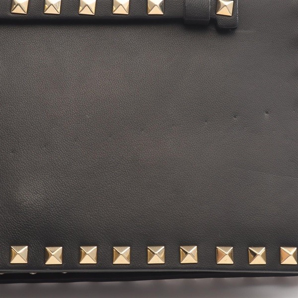 Valentino Garavani Rockstuds Leather Clutch Bag Black Women Used Authentic thumbnail 7
