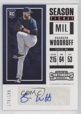 2018 Chronicles Contenders Season Ticket Red /199 Brandon Woodruff #17 Auto 0c6