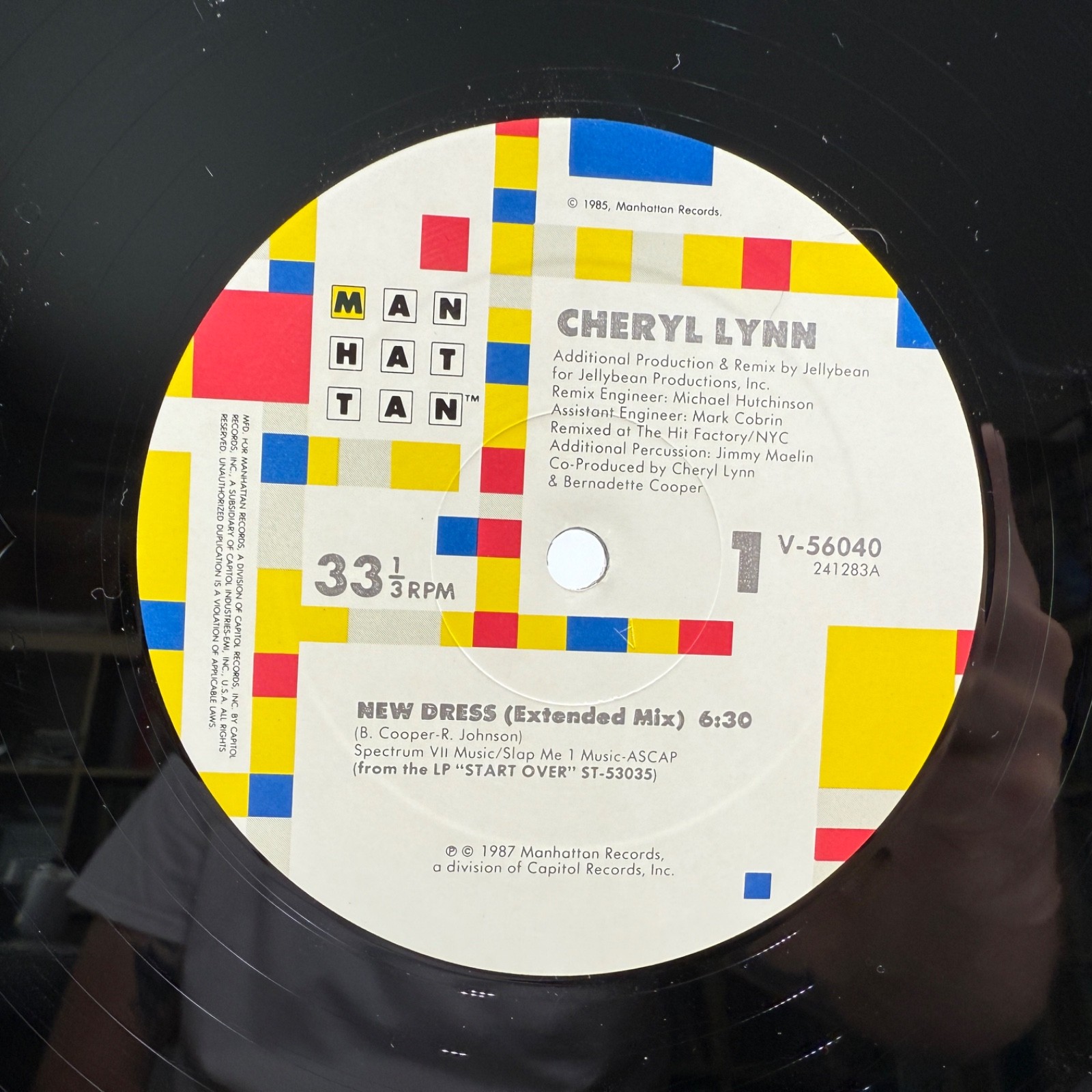 Cheryl Lynn – New Dress - 12" Single - Manhattan Records – V-56040 - 1987 - ExCo