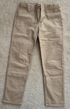 Boys H M Khaki Pants Size 6 Adjustable Waist Zip Closure Straight Leg