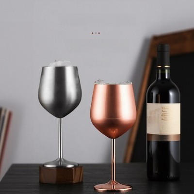 Metal Wine Goblets Stainless Steel Wine Glasses for Cocktails Wine and Parties