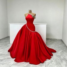 Attractive A Line Formal Evening Dress Sleeveless High Neck Backless Satin Gowns