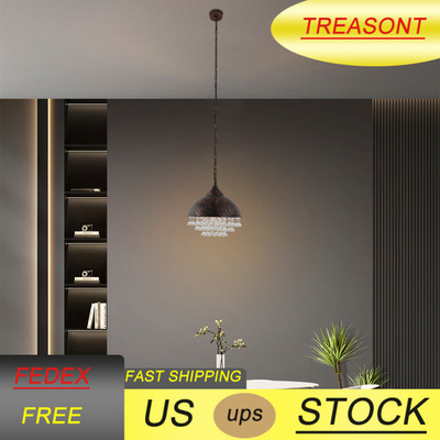 Rustic Chandelier Loft Pendant Light Vintage Industrial Crystal Ceiling Lamp E27