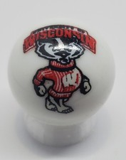 Wisconsin Badgers 1" Glass Logo Marble w/ Stand