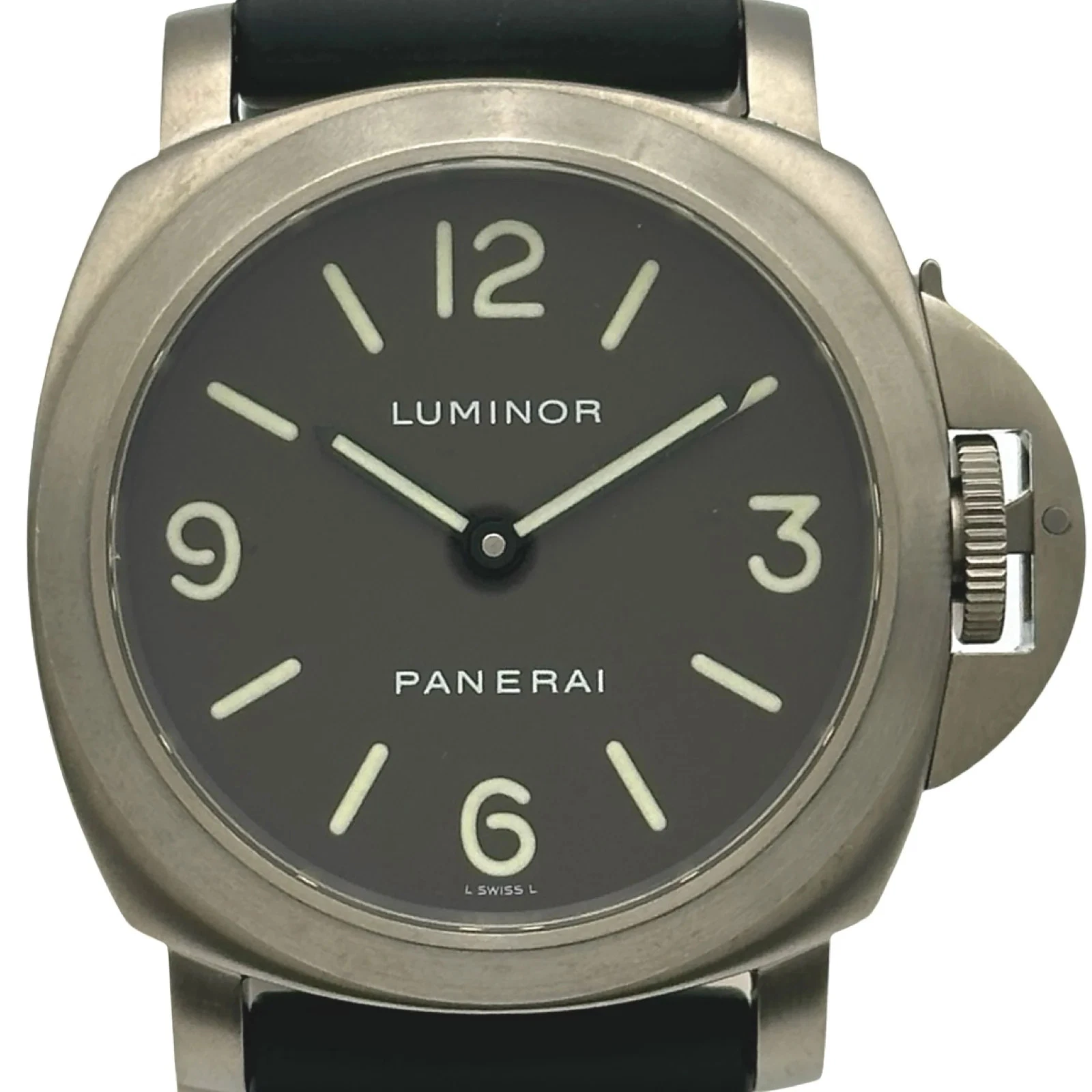 Panerai — PANERAI Luminor PAM00055 44mm SS Black Dial Hand-Winding Watch 2002 #OKW1915
