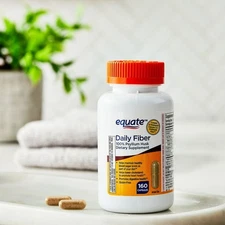 Equate Daily Fiber Multi-Benefit Psyllium Gluten-Free Capsules 160 Ct 2 Pack