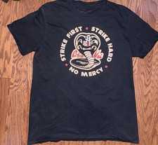 Cobra Kai T-Shirt Mens Large Strike First No Mercy Karate Kid TV Show Movie Tee