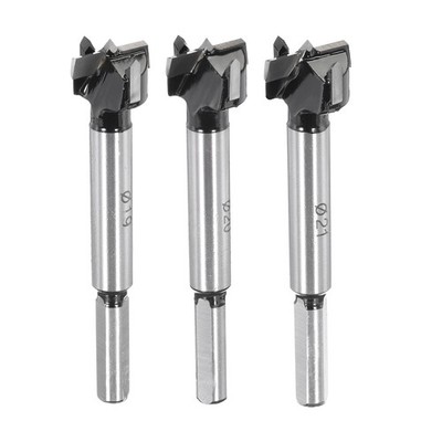 3pcs Forstner Drill Bit Set 3/4'' 25/32'' 13/16'' K30/C1 Carbide Wood Hole Opener