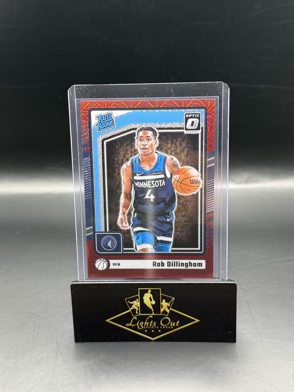 2024-25 Optic Rob Dillingham #259 Rookie Red Choice Prizm #10/88 SP Wolves RC