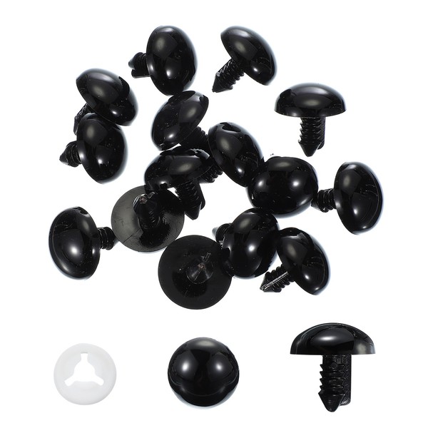 24 Mm Sicherheitsaugen, 40 StüCk Kunststoff-Bastelaugen Mit Schutzfolie, Schwarz-image
