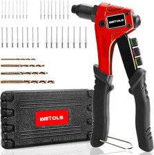 Pop Rivet Gun Kit with 200 Blind Rivets, Upgraded Manual Single Hand Riveter wit