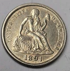 1891 Seated Liberty Dime AU Details