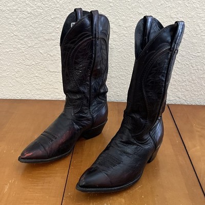 Code West 5586 Boots Men Size 10EE Black Cherry Leather Dress Toe Cowboy Western