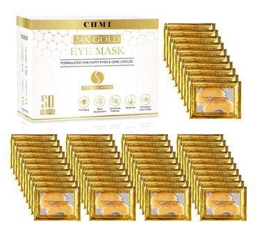 24K Gold Under Eye Patches 50 Pairs Collagen Eye Masks Puffy Eyes Dark Circles