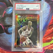 Topps 1996-97 Finest Common Bronze Clyde Drexler #23 Refractor Houston Rockets