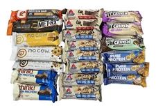 No Cow, Atikins, Think! Fit Crunch, Gatorade & Pure Protein Bars Mixed Lot of 43