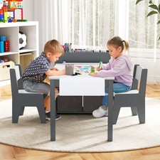 Children's Grey Art & Activity Table Set Kids Craft Table