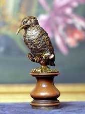 + FIGÜRLICHE PETSCHAFT + EISVOGEL + WIENER BRONZE + um 1900 + SIEGELSTEMPEL +