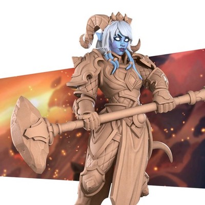 Draeni Paladin Tiefling Armoured Hammer - Bite the Bullet - Dungeons and Dragons