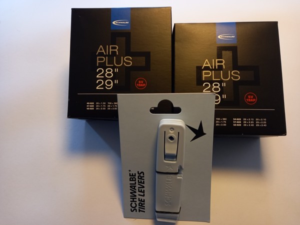 2X Fahrrad Schlauch SV19 Air Plus 29 Zoll (54/65-622) + Reifenheber Schwalbe-image