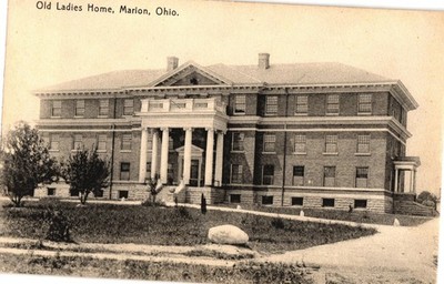 Vintage Old Ladies Home Marion Ohio Postcard Rotograph Linen Era