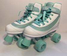 Roller Derby Firestar Quad Roller Skates, Girls Size 4, Mint Green  White