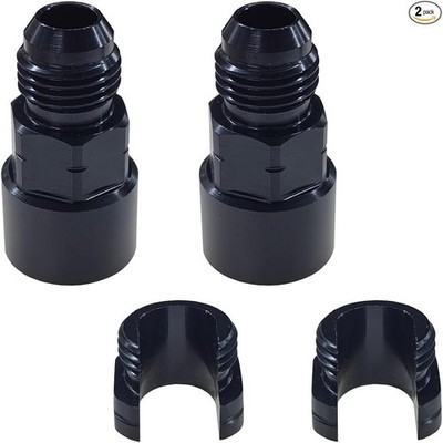 2PCS 6AN Male to 3/8'' EFI Fuel Line Fitting, Quick Disconnect Female Size: 3/8