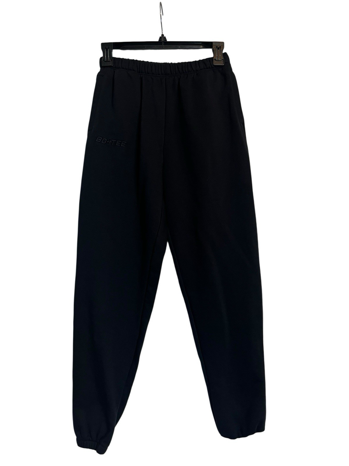 Bo+Tee Cotton Fleece Midrise Joggers Small In Black image 3
