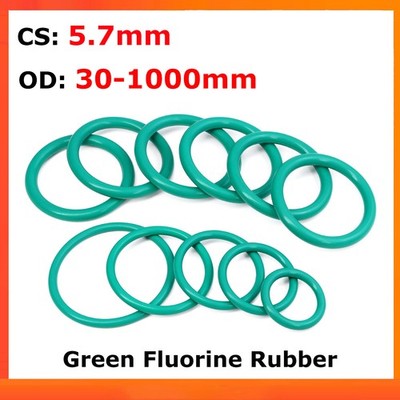 Green FKM O-Ring CS 5.7mm Fluorine Rubber O Rings Oil Seals Gasket OD 30-1000mm