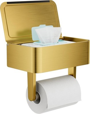 Toilet Paper Holder with Shelf, Wipes Holder for Bathroom, Flushable Wipes